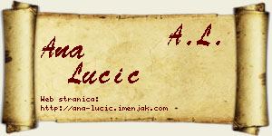 Ana Lučić vizit kartica